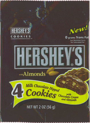 Hershey's Cookies:  Chocolate Dipped: with Almonds
