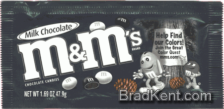  Wrappers: m&m's® - Milk Chocolate (Black & White)